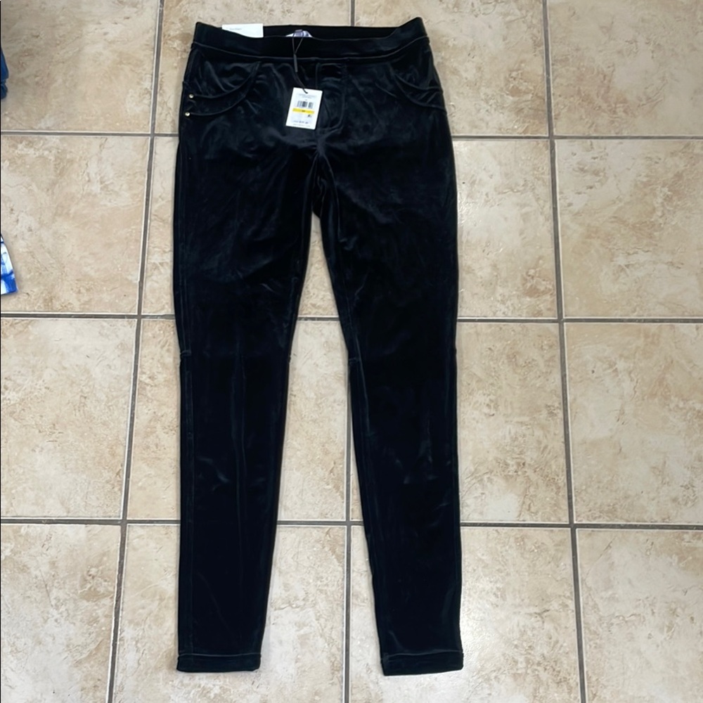 Calvin Klein Black Leggings Sleek Stretch Fit velvet